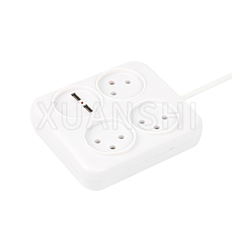 Izraelská 3-pásmová napájacia lišta s dvoma USB portami JL-10A, XS-XB3U